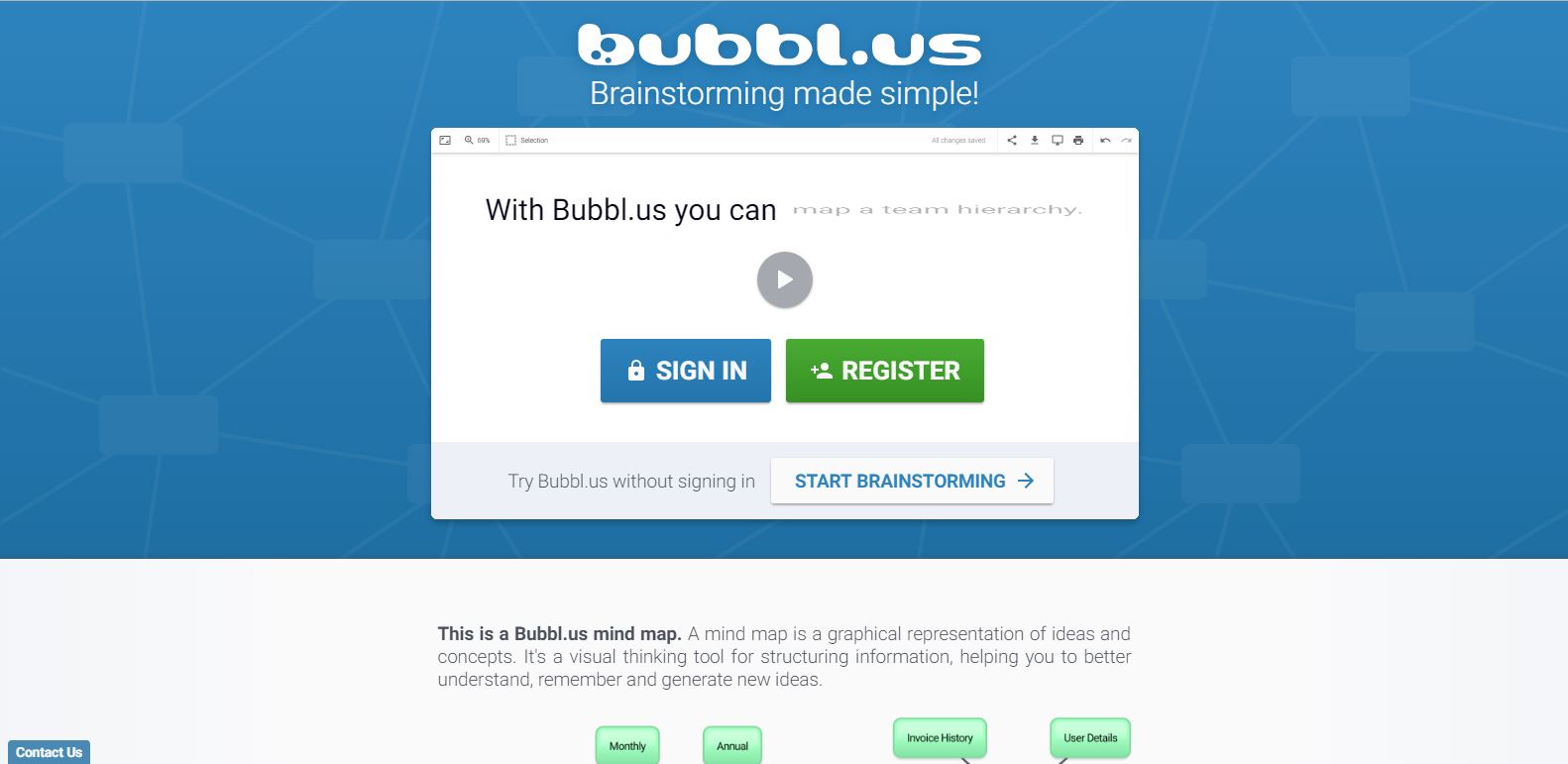 Bubbl.us home page